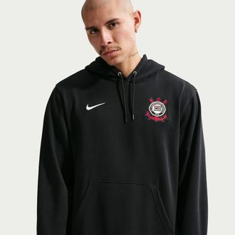 Nike S.C. Corinthians Club Nike Mens Soccer French Terry Pullover Hoodie in Black | II3421-010