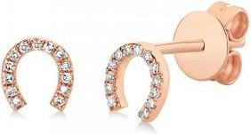 Allurez Diamond Horseshoe Stud Earrings 14k Rose Gold (0.06ct)