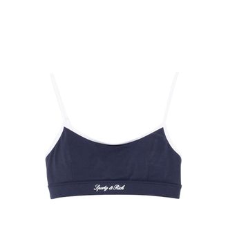 Sporty & Rich Signature Logo Contrast-trim Sports Bra