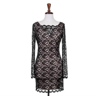 Double Zero Womens Sheer Lace Dress In Black