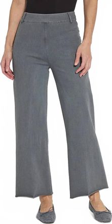 Lyss&eacute; Womens Erin Wide Leg Denim Pant In Antique Wash Charcoal