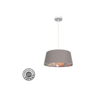 Fabrilamp Fabrilamp - Lámpara de techo colgante 40d Tunez 1xe27 Blanco/topo-estampado