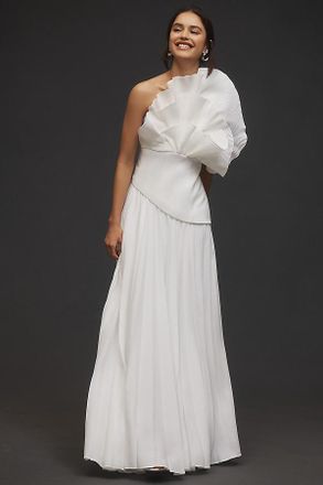 Acler Whittington Sculptural Pleated A-Line Wedding Gown