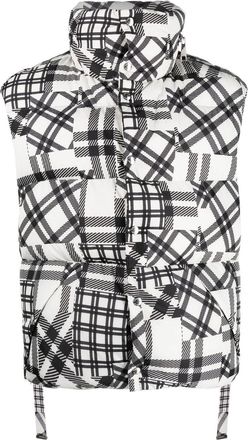 Khrisjoy check-pattern padded gilet - men - Polyester/Polyester/Feather Down - 00 - White