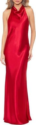 Betsy & Adam Halter Charmeuse Gown in Red at Nordstrom Rack, Size 10