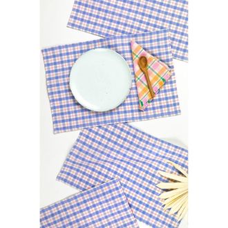 Archive New York Handwoven Colorful Plaid Cotton Placemats, Set of 4 in Blue at Nordstrom