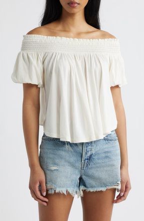 Free People Mabel Off the Shoulder Top in Sugar Swizzle at Nordstrom, Size X-Large