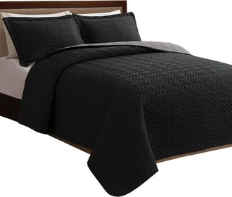 Elegant Comfort 3-Piece Majestic Quilted Reversible Bedspread Coverlet Set