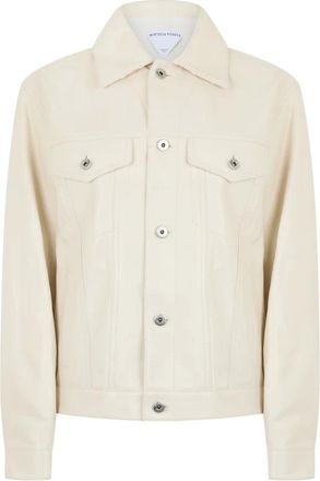 Bottega Veneta Smooth Leather Jacket - female - Bottega Veneta - Leather Jackets - White - XS - Jackets