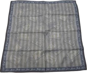 Fendi Pre-owned Vintage Postcard Print Silk Scarf - - Pre-owned - Donna - Grigio - ONE SIZE