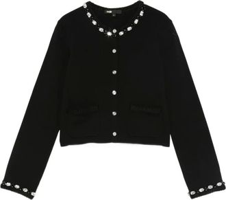 Maje Cardigan con bottoni decorati - Nero