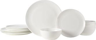 Mikasa Mirabel 12Pc Lightweight Chip-Resistant Bone China Dinnerware Set, Service For 4
