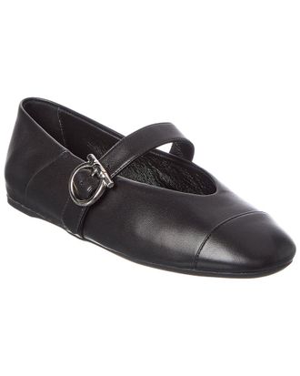Ferragamo Gancini Leather Ballet Flat