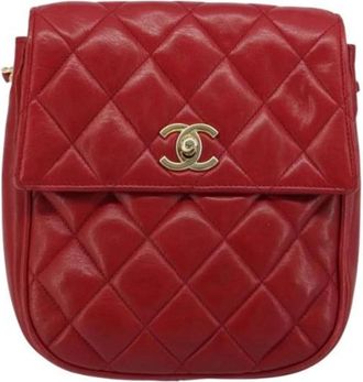Chanel Pre-owned Vintage Shoulder Bag - Dames - Vintage Schoudertas - Rood - ONE Size - Leer - Vintage