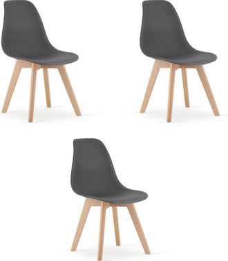 OEM Silla Kito Gris Oscuro / Patas Naturales X 3