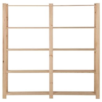 Berkfield Home 5-Tier Storage Rack 170x28.5x170 cm Solid Pinewood in Brown