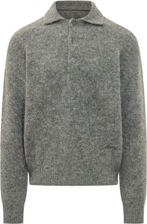 Ami Grey Regular Polo Sweater