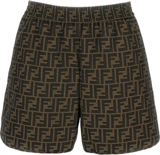 Fendi Zwembroek met FF-patroon - Bruin