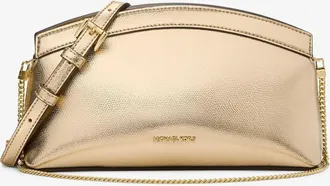Michael Kors Athena Small Metallic Leather Convertible Clutch