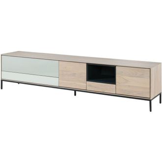 Massivmoebel24 mobile tv in legno di Acacia 240x45x55 grigio-bianco laccato chicago 03