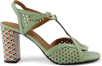 Chie Mihara Sandalen met hoge hak - Dames - Sandalen met hakken - Groen - 36 EU - Leer - Schoenen