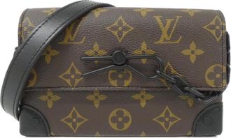 Louis Vuitton Black Marron Coated Canvas Shoulder Bag (Pre-Owned)