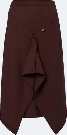 Christophe Lemaire Falda midi en mezcla de lana