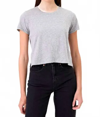 Goldie London Cropped Boy Tee In Gray Heather