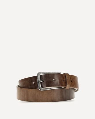 Brunello Cucinelli Carved leather Belt with Shimmering Buckle Female L