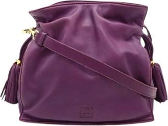 Loewe Pre-owned Bucket Bags, female, Purple, Size: ONE SIZE Pre-owned Leather shoulder-bags