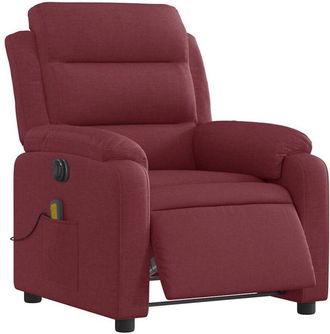 vidaXL Vidaxl - Sill&oacute;n De Masaje Reclinable El&eacute;ctrico Tela Rojo Tinto