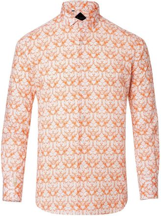 Billionaire Boys Club Shirt Silver Cut LS Leone - Heren - Casual Overhemden - Oranje - XS - Katoen - Overhemden