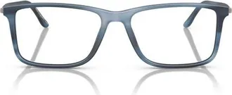 A|X Armani Exchange 54MM RECTANGLE in Striped Blue/demo Lens at Nordstrom