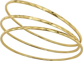 Adornia Set of 3 Hammered 14K Gold Plated Bangle Bracelets in Yellow at Nordstrom Rack