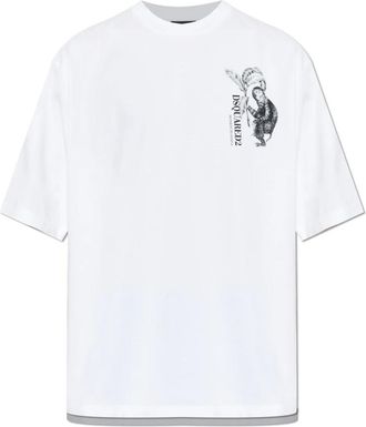 Dsquared2 Logo T-Shirt - Heren - T-shirts - Wit - S - Katoen - Tops