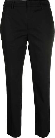 Pantaloni Torino Slim-fit Trousers, female, Black, Size: S Black Stretch Cotton Trousers Straight Leg