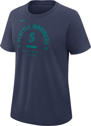 Nike Seattle Mariners Authentic Collection Early Work Nike Womens Dri-FIT MLB T-Shirt in Blue | 03N844BMVR-HXK