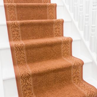 Runrug Stair Runner Carpet - Durable, Non-Slip, 5.4mm - St Tropez in Terracotta | Size: 80 cm x 540 cm