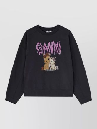 Ganni printed cotton sweatshirt