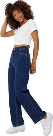 Jack Wills Hollie-jeans met hoge taille voor dames (Donkere Indigo)