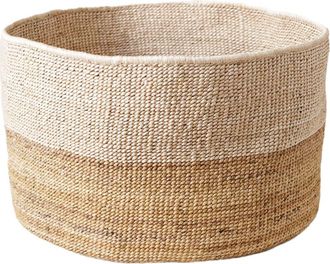 Indego Africa Two-Tone Banana Leaf Floor Basket in Natural at Nordstrom
