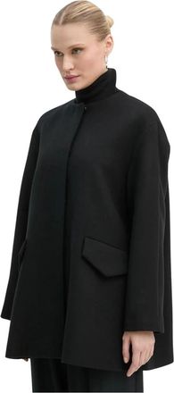Theory Wool Coat - Dames - Mantel - Zwart - M - Wol - Jassen