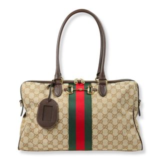 Gucci Borsetto Large Boston Bag - Dames - Tassen - Beige - Maat: ONE Size Zijde