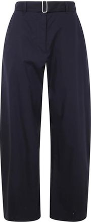 STUDIO NICHOLSON Broek met ronde pijpen en riem - Dames - Wijde Broeken - Blauw - XS - Broeken