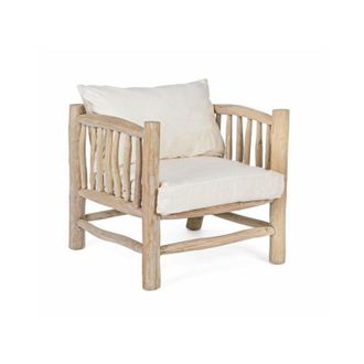Hellin Butaca En Teca Natural Con Cojines En Algod&oacute;n Sahel