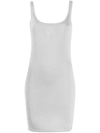 Alexander Wang logo-embossed tank dress - women - Polyamide/Polyester/Viscose/Elastane - M - Silver