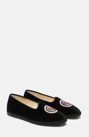 Scarosso Target Slippers in Black - Velvet at Nordstrom, Size 47
