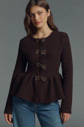 endless rose Bow Peplum Sweater