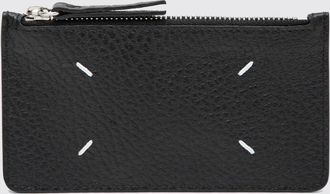 Maison Margiela Portacarte Four Stitches in pelle di vitello martellata con zip
