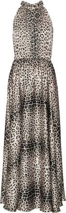 Karmamia Elegante Luipaardprint Maxi Jurk - Dames - Maxi kleedjes - Veelkleurig - L/Xl - Polyester - Kleedjes